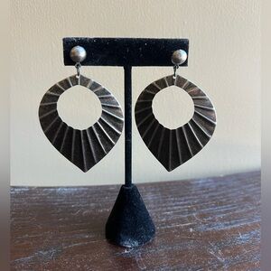 Vintage Silver Geometric Statement Earrings